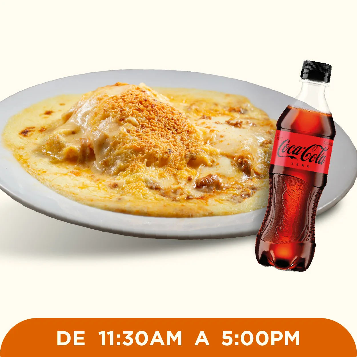 Lunch Lasagna + Coca Cola
